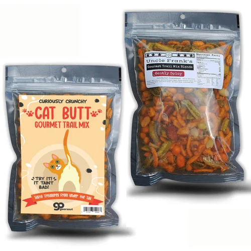 Miniatura 2 de Cat Butt Gourmet Trail Mix – Cesta de regalo prémium para los amantes de los gatos, divertido regalo de broma para gatos locos de amigos, rellenos