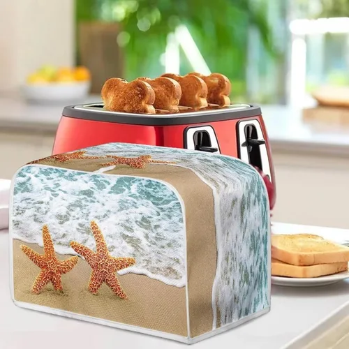 Miniatura 4 de Dolyues Beach Toaster Cover 2 Slice Universal Size Microwave Oven Dustproof Cover Women Gift Small Bread Cover with Portable Handle