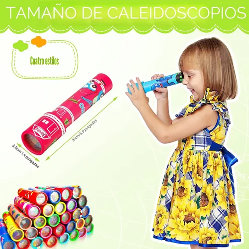 Miniatura 2 de 60 piezas de caleidoscopio clásico educativo caleidoscopio juguete regalo de retorno juguetes educativos vintage, rellenos de bolsas de fiesta