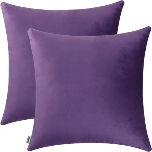 Miniatura 38 de Jeneoo Cómodas fundas de almohada de terciopelo suaves y gruesas para niños, para sofá, fundas de cojín decorativas sólidas cuadradas para Lavanda