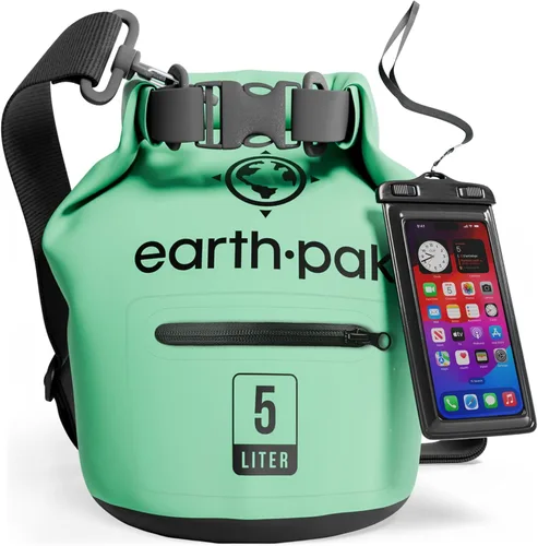 Miniatura 28 de Earth Pak Bolsa seca impermeable con bolsillo con cremallera, mochila impermeable para mantener el equipo seco Amarillo