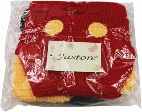 Miniatura 2 de Jastore Fotografía Prop Disfraz de bebé Lindo Crochet Sombrero de punto Gorra Niña Niño Pañal Zapatos Ratón Rojo