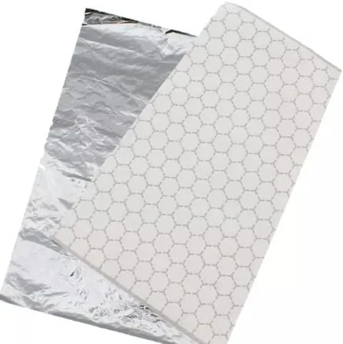 Miniatura 4 de 500 hojas de papel de aluminio precortadas, aisladas, resistentes a la grasa para alimentos calientes, sin impresión, envoltura laminada de panal