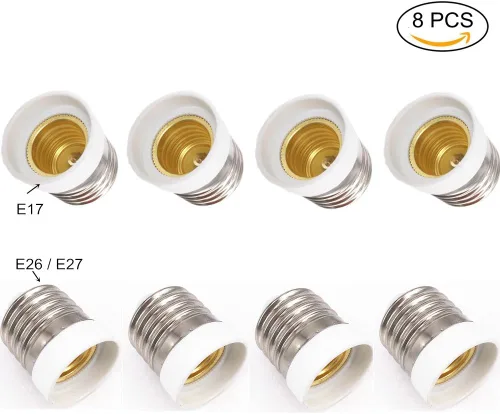 Miniatura 2 de 8 portalámparas E27 a E17 convertidor de adaptador - E26 a base de bombilla E17 - Compatible con bombillas LED/CFL, resistente al calor
