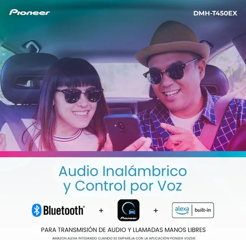 Miniatura 3 de Pioneer DMH-T450EX - Pantalla táctil capacitiva de 9" con pantalla flotante – Alexa, Bluetooth, cámara de respaldo, FLAC, chasis corto, USB, radio