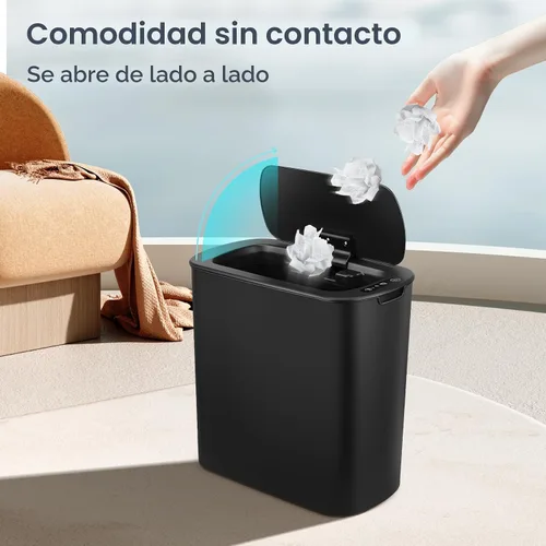 Miniatura 2 de TIPGO Cubo de basura de 5 galones con sensor de movimiento para baño con tapa, cubo de basura automático sin contacto, cesta de basura inteligente