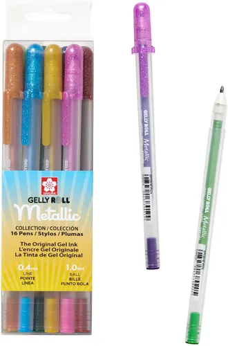 Miniatura 9 de SAKURA Gelly Roll - Bolígrafos de gel metálicos, 6 unidades, color dorado, paquete de 6 Dorado metálico