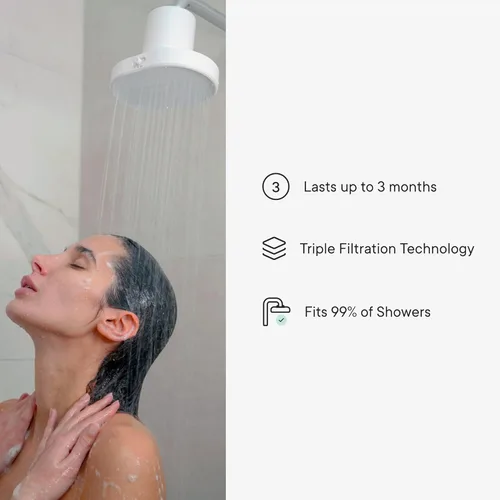 Miniatura 7 de Qure Skincare - Repuesto de filtro de ducha - Cartucho de repuesto para ducha, 99% de reducción de cloro, probado clínicamente, blanco, suministro