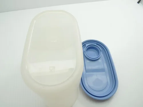 Miniatura 7 de Tupperware Vintage Slim Line - Jarra transparente para refrigerador de 1 cuarto de galón con tapa azul