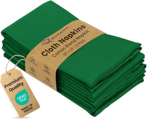 Miniatura 51 de Ruvanti - Juego de 4 servilletas de tela de 45x45 centímetros, lavables, suaves, duraderas, absorbentes, mezcla de algodón. Servilletas de mesa
