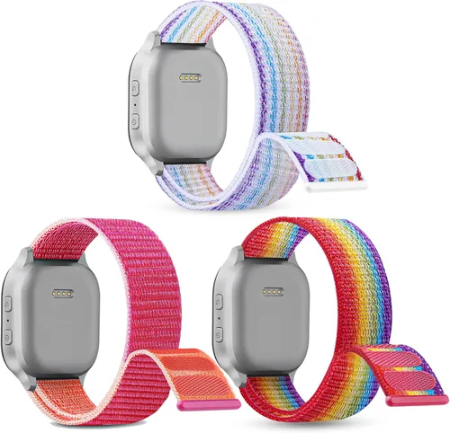 Miniatura 8 de Kuaguozhe Paquete de 3 correas de nailon de repuesto compatibles con Gabb Watch 3e 3 2 1/Gizmo Watch 3 2 1/Cosmo JrTrack Watch, diseño de gancho