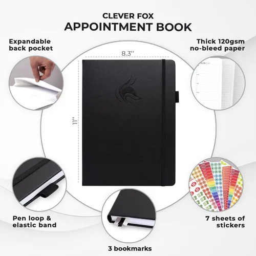 Miniatura 2 de Clever Fox Libro de Citas – Planificador de Horarios por Horas con Incrementos de 15 Minutos – Planificador de Bloques de Tiempo para Trabajo Diario