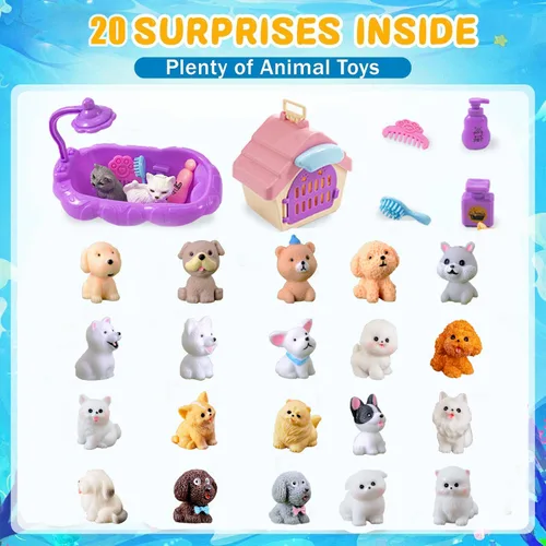 Miniatura 2 de Bombas de baño para niños con sorpresa interior para niñas, niños y bebés, paquete de 20 bombas de baño orgánicas para niños con muñecos de cachorro