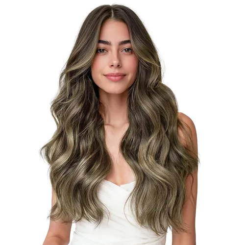Miniatura 46 de WENNALIFE Extensiones de cabello humano real, 20 pulgadas, 3.53 onzas, color marrón chocolate, trama, cabello Remy atado a mano, extensiones