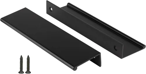 Miniatura 16 de Peaha Paquete de 10 manijas de gabinete de cocina de 1-5/16 pulgadas, tiradores negros para cajones de tocador, borde de puerta, tiradores de dedo