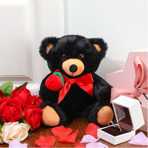 Miniatura 2 de Civaner Regalo de oso con rosa, divertido y lindo oso de peluche para niños pequeños, mamá, día de la madre, novia, cumpleaños, boda, 11.8 pulgadas