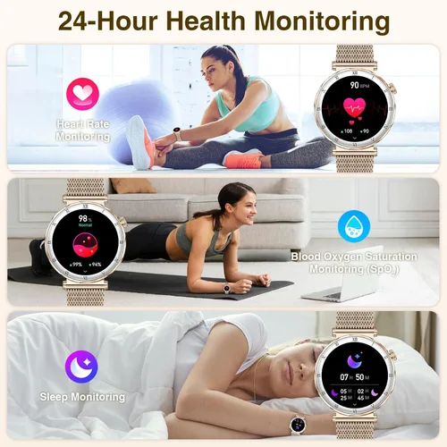Miniatura 6 de Smart Watches for Women (Answer/Make Calls),1.19" AMOLED Slim Smartwatch with Heart Rate/Sleep Monitor,120+ Sport Modes Fitness Tracker with Rose