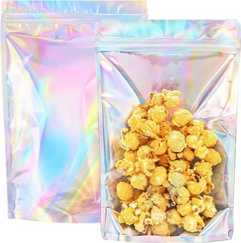 Miniatura 10 de NPLUX - Bolsas holográficas de Mylar resellables para embalaje y más, bolsas resellables para pequeñas empresas (paquete de 50, 5.5 x 8 pulgadas)