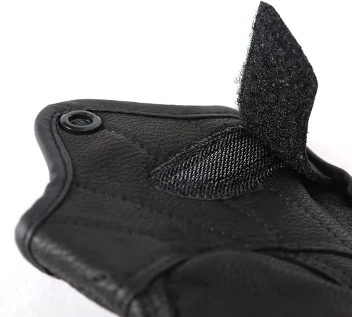 Miniatura 5 de Harssidanzar Guantes de Motocicleta sin Dedos, para Hombres Guantes de Cuero para Montar y Conducir con Nudillos de Mano GM037