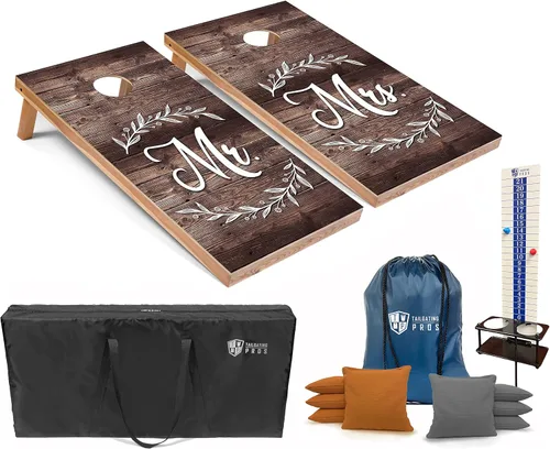 Miniatura 14 de Tailgating Pros Juego de tablas de agujero de maíz con bolsas de frijoles, marcador de puntuación y estuche de transporte, lanzamiento de bolsas