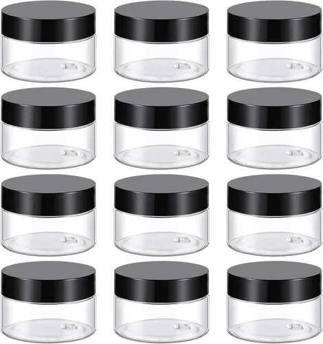 Miniatura 11 de TUZAZO Tarros de plástico de 8 onzas con tapas sin BPA, recipientes vacíos redondos transparentes para cosméticos, tarros de plástico para loción