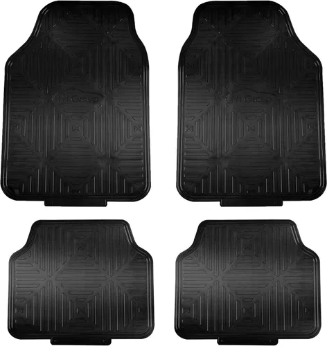 FH Group - Juego completo de tapetes de goma F14410 para suelo con acabado metálico, color negro, ajuste universal que se adapta a la mayoría de