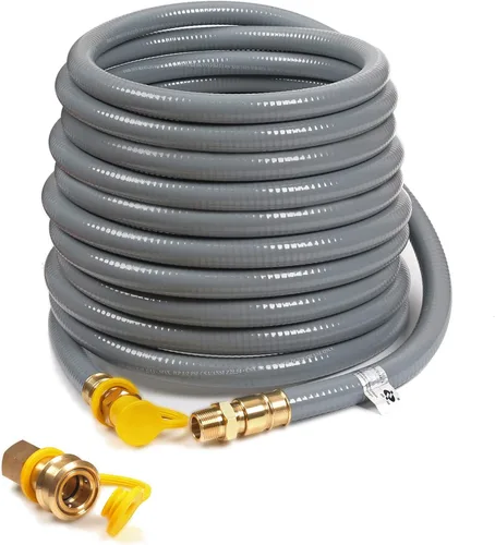 Manguera de gas natural de 36 pies, 56 pies, 3/4 pulgadas de diámetro interior con accesorios de desconexión rápida para electrodomésticos de