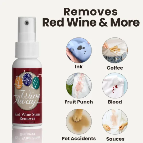 Miniatura 2 de Wine Away Removedor de manchas de vino tinto – Elimina las manchas de vino de la tela y la alfombra – Tamaño apto para viajes – Removedor de manchas