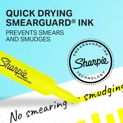 Miniatura 2 de Sharpie 25162PP Accent - Resaltador estilo tanque, amarillo fluorescente, paquete de 2