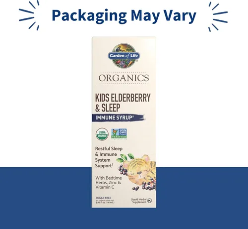 Miniatura 2 de Garden of Life Organics - Jarabe inmunológico de saúco y sueño para niños con zinc, vitamina C, jarabe de saúco, apoyo inmunológico a base
