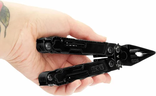 Miniatura 7 de SOG PowerAccess Deluxe Multiherramienta de Acero Inoxidable de Servicio Pesado Todo Uso con Funda de Nylon, Dos Hojas de Cuchillo, Abrelatas y Negro
