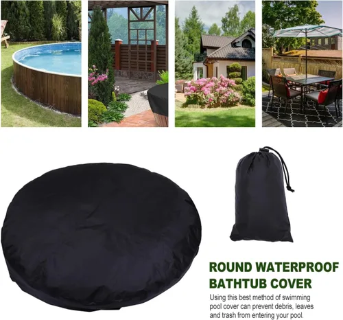 Miniatura 6 de DOITOOL Cubierta redonda para bañera de hidromasaje, impermeable, cubierta de spa para exteriores, protector redondo de 75 pulgadas para piscinas