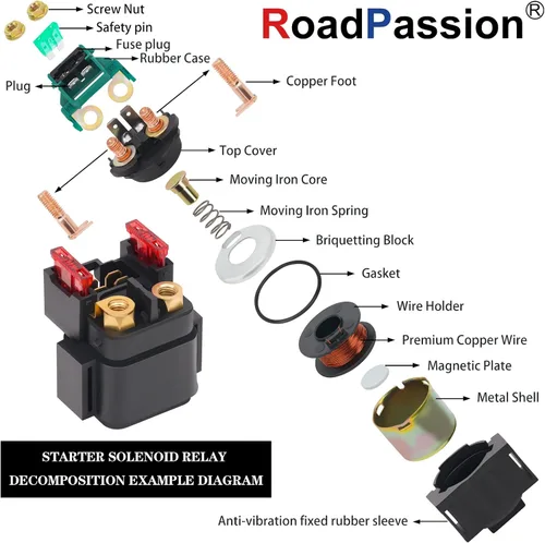 Miniatura 4 de Road Passion Relé solenoide de arranque para YAMAHA MM600 MOUNTAIN MAX 600 2001 2002 MM700 MOUNTAIN MAX 700 2001-2003