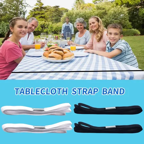 Miniatura 4 de Banda elástica para mantel de mesa con cuerda elástica para sujetar el mantel para picnic, campamento, mesas al aire libre, bodas, fiestas, etc.