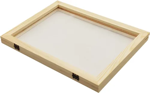 Miniatura 7 de Worown - Molde para hacer papel tamaño A6, molde de fabricación de papel de madera natural, marco de 5 x 7 pulgadas para manualidades de papel