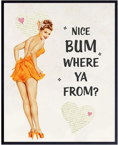Bonito póster retro para decoración de pared de baño, divertido póster vintage de los años 50 de 8 x 10 pulgadas para baño, tocador, gran regalo