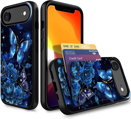 Miniatura 96 de Funda para iPhone Air, funda tipo cartera con ranura para tarjeta oculta, a prueba de golpes, TPU y PC, funda protectora de doble capa para iPhone