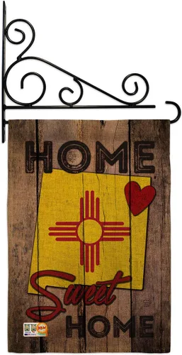 Miniatura 12 de Estado Nuevo México Home Sweet Garden Bandera Set Madera Dowel Regional USA Territorios Americanos República País Particular Área Pequeña Decorativa