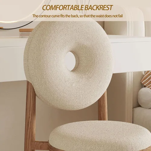 Miniatura 6 de Donut Dining Chairs,Makeup Chair,Kitchen Room Chairs Nordic Back, Dining Room with Metal Legs,Living Room Chair for Home Bedroom Cream Wind Brownish