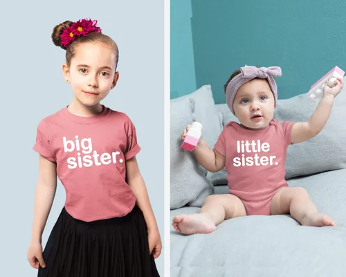 Miniatura 3 de Conjunto de camisas a juego para hermana mayor, hermana pequeña, niñas recién nacidas