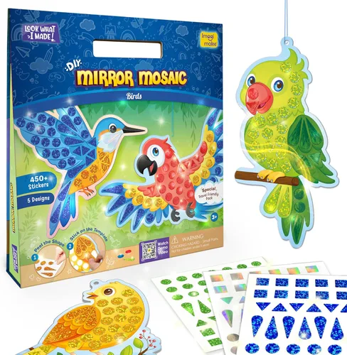 Miniatura 10 de Imagimake Mosaico de espejo - Princesa y unicornio 10 plantillas, más de 950 calcomanías Juego de arte de puntos de bricolaje Kits