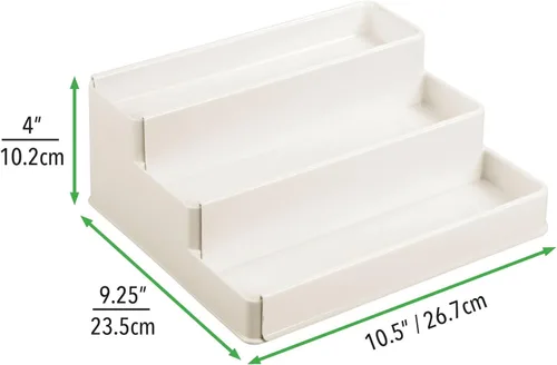 Miniatura 3 de mDesign Organizador de estante de plástico expandible de 3 niveles, almacenamiento para tocador de baño, gabinete, armario, cajón, capacidad