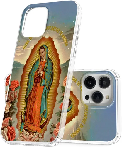 Miniatura 18 de Funda transparente adecuada para Samsung Galaxy S22 Ultra con patrón católico de Guadalupe Virgen María y cuatro esquinas reforzadas a prueba