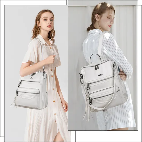 Miniatura 13 de Bolsos mochila monedero de piel sintética para mujer, bolsas con zíper, mochilas de hombro casuales