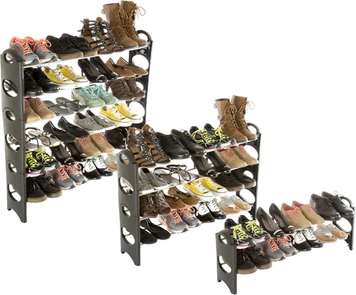 Miniatura 4 de Everyday Home Soporte para zapatos. 6 Estantes apilables para economizar espacio, para armario, baño, cocina, organizador de recepción.