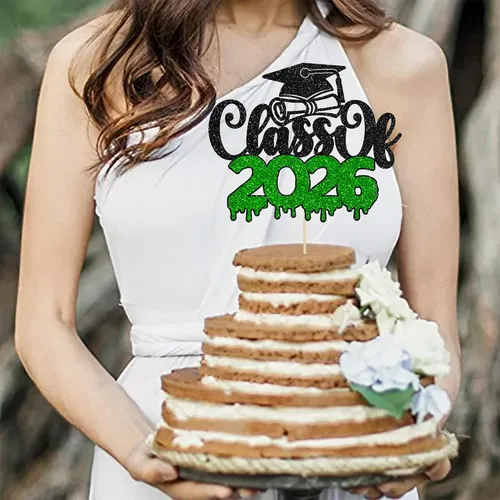 Miniatura 7 de 1 pieza de decoración de pastel de graduación 2023 con purpurina de felicitaciones 2023 para pastel de graduación 2023 temática de graduación