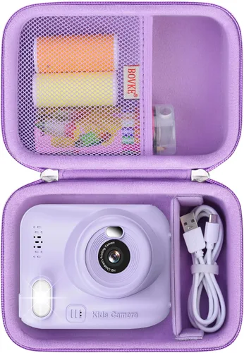 Miniatura 7 de BOVKE Estuche de transporte compatible con MINIBEAR Cámara Digital Instantánea Selfie Video Cámara Videocámara Bolsa de Almacenamiento con Espacio