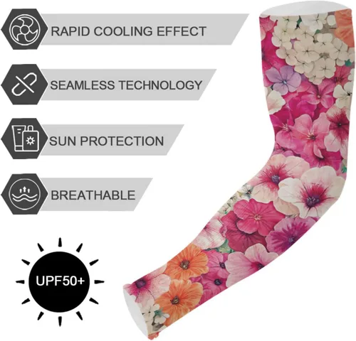 Miniatura 4 de Mangas de jardinería con diseño de libélula de flores, con agujero para el pulgar, protección solar, mangas para brazos para mujeres y hombres