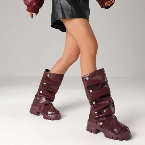 Miniatura 5 de VOMIRA - Botas holgadas para mujer con solapas plegables