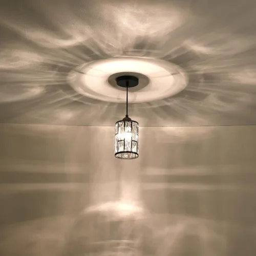 Miniatura 2 de Paquete de 2 lámparas colgantes de isla de cocina con pantalla de cristal de 5.4 pulgadas, acabado negro, moderno accesorio colgante con pantalla
